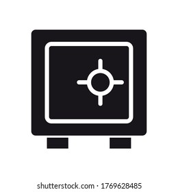 strongbox icon over white background, silhouette style, vector illustration
