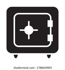 strongbox icon over white background, half line half color style, vector illustration