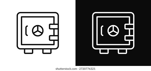 Strongbox Icon Set Black And White