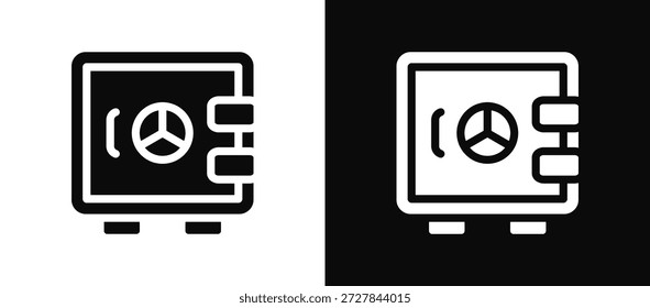 Strongbox Icon Set Black And White