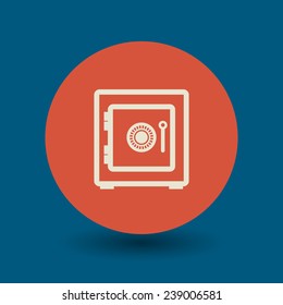 Strongbox icon or sign, vector illustration