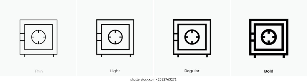 strongbox icon. Thin, Light Regular And Bold style design isolated on white background