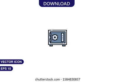 Strongbox icon in trendy flat style isolated on white background vector illustration