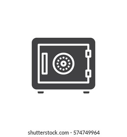 Strongbox icon vector, filled flat sign, solid pictogram isolated on white. In room safe symbol, logo illustration