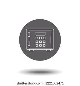 Strongbox line icon, outline vector sign, linear pictogram isolated on white. In room safe symbol, logo illustration