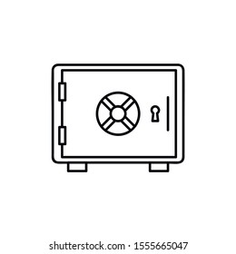 Strongbox line icon, outline vector sign, linear pictogram isolated on white. In room safe symbol, logo illustration