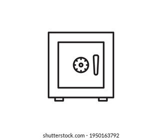 Strongbox line icon, outline vector sign, linear pictogram isolated on white. In room safe symbol, logo illustration.
