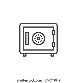 Strongbox Line Icon, Outline Vector Sign, Linear Pictogram Isolated On White. In Room Safe Symbol, Logo Illustration