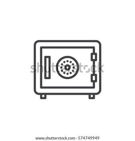 Strongbox line icon, outline vector sign, linear pictogram isolated on white. In room safe symbol, logo illustration