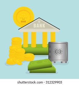 strongbox with money design, vector illustration 10 eps graphic