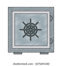 Strongbox money isolated scribble