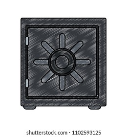 Strongbox with money scribble