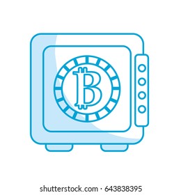 strongbox open with bitcoin currency inside