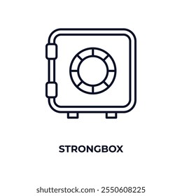 strongbox  outline icon. Linear vector from cryptocurrency concept. Thin line strongbox  icon isolated on white background