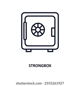 strongbox outline icon.  Thin line icon from cryptocurrency collection. Editable vector isolated on white background