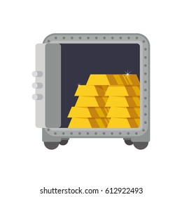 strongbox safe with gold bars