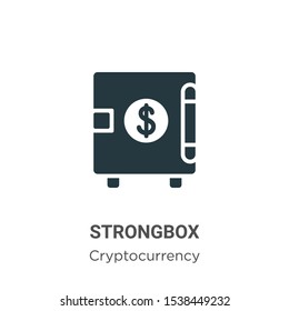 Strongbox vector icon on white background. Flat vector strongbox icon symbol sign from modern cryptocurrency collection for mobile concept and web apps design.