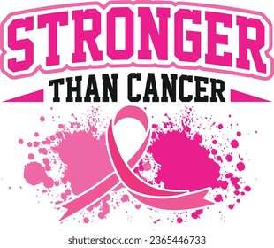 Stronger breast cancer awareness month saying svg