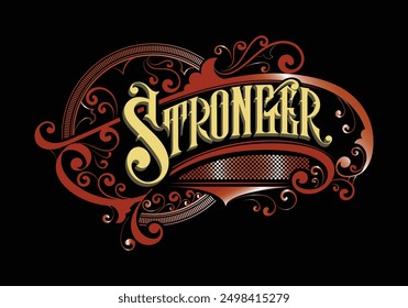 STRONGER lettering custom style design
