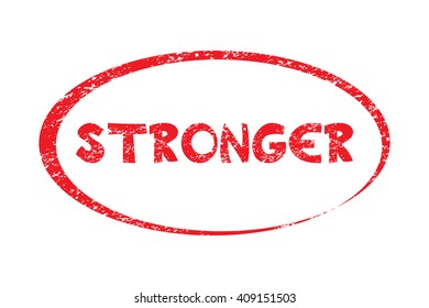 STRONGER. Rubber Stamp with red color have porous and rough isolated on white background. For make a mark or design your product using a stamp or seal. Easy to change color. Unique character.