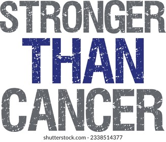 Más fuerte que el cáncer (editable) - Ilustración vectorial