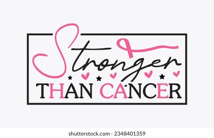 Stronger than cancer svg, Breast Cancer SVG design, Cancer Awareness, Instant Download, Breast Ribbon svg, cut files, Cricut, Silhouette, Breast Cancer t shirt design Quote bundle svg