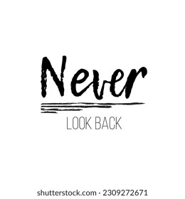 Stronger than yesterday modern calligraphy. Motivation vector quote. Hand drawn typography poster, logo concept. Positive quote for postcard, greeting card, t shirt print. Never look back
