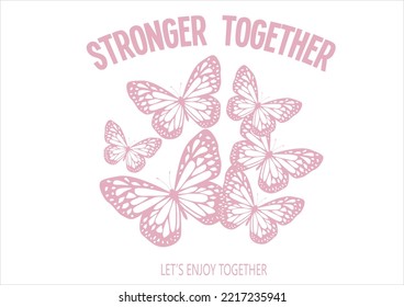 stronger together vector art design hand drawn