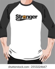 STRONGER Typography cita camiseta Diseño Ilustración vectorial.