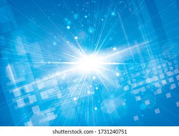 Strongly radiant light. technological Blue abstract background