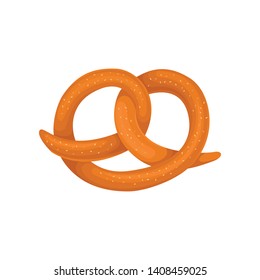 Strongly twisted bagel. Vector illustration on white background.