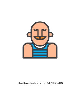 Strongman circus actor filled outline icon, line vector sign, linear colorful pictogram isolated on white. Symbol, logo illustration. Pixel perfect vector graphics