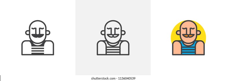Strongman circus actor icon. Line, solid and filled outline colorful version, outline and filled vector sign. Symbol, logo illustration. Different style icons set. Pixel perfect vector graphics