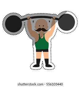 strongman circus cartoon icon vector illustration graphic design