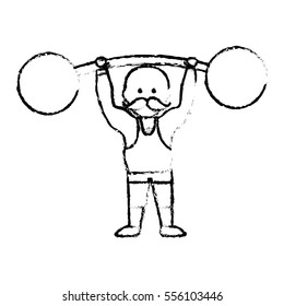 strongman circus cartoon icon vector illustration graphic design