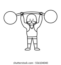 strongman circus cartoon icon vector illustration graphic design