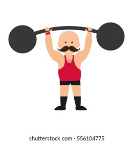 strongman circus cartoon icon vector illustration graphic design