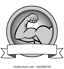 Strongman Contest Banner Illustration - A vector cartoon illustration of a Strongman Contest Banner.