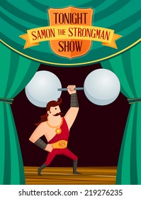 strongman getting a pose in a stage