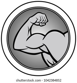 Strongman Icon Illustration - A vector cartoon illustration of a Strongman Icon concept.