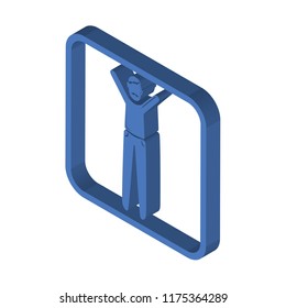 Strongman isometric left top view 3D icon
