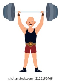 strongman lifting weight circus character