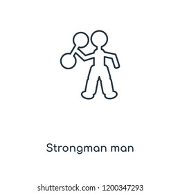 Strongman man concept line icon. Linear Strongman man concept outline symbol design. This simple element illustration can be used for web and mobile UI/UX.