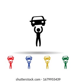 Strongman multi color icon. Simple glyph, flat vector of hero icons for ui and ux, website or mobile application