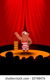 Strongman on a circus stage