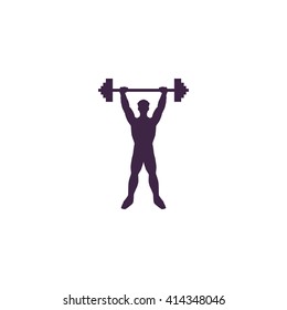 Strongman Simple Flat Blue Vector Icon On White Background