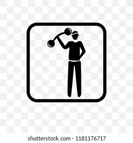 Strongman vector icon isolated on transparent background, Strongman logo concept