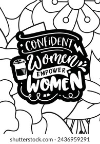 Strong-Woman Coloring pages. All these designs are unique Coloring pages for adults and kids. Vector Illustration.
