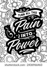 Strong-Woman Quotes Coloring pages. All these designs are unique Coloring pages for adults and kids Vector Illustration.