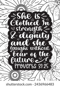 Strong-Woman Quotes Coloring pages. All these designs are unique Coloring pages for adults and kids Vector Illustration.